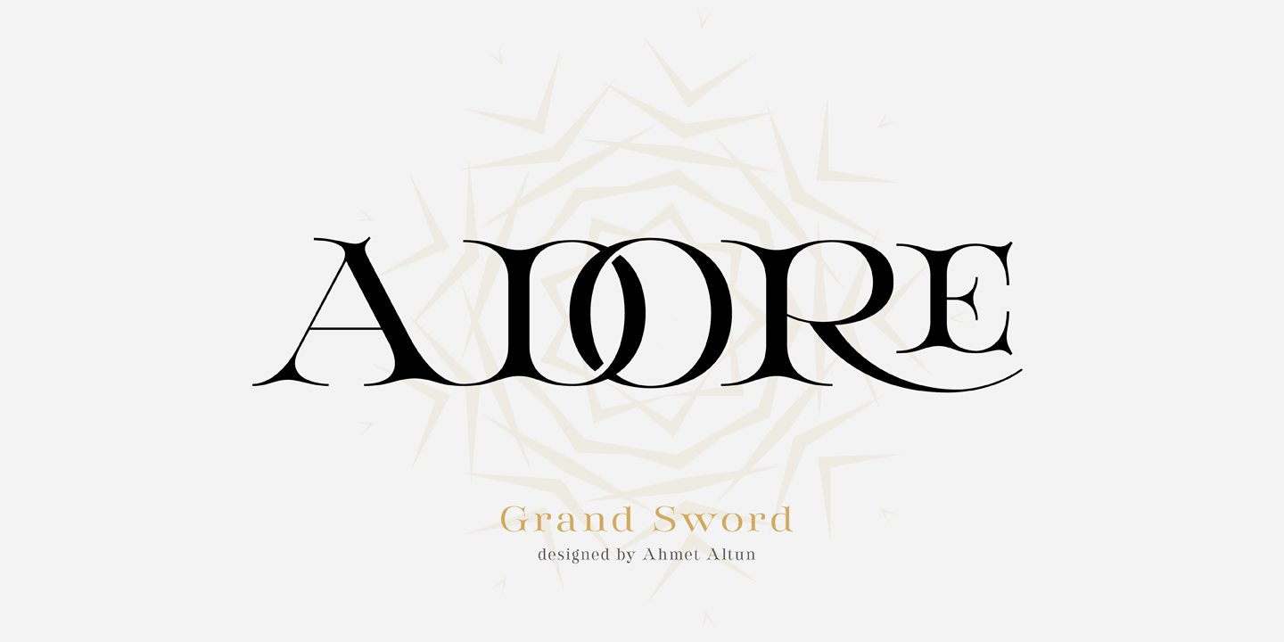 Пример шрифта Grand Sword Outline